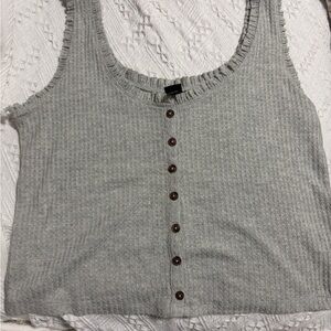 Wild Fable Gray Ribbed Tank Top